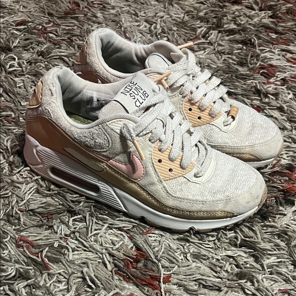 Nike Women's Sneakers - Cream and Pink